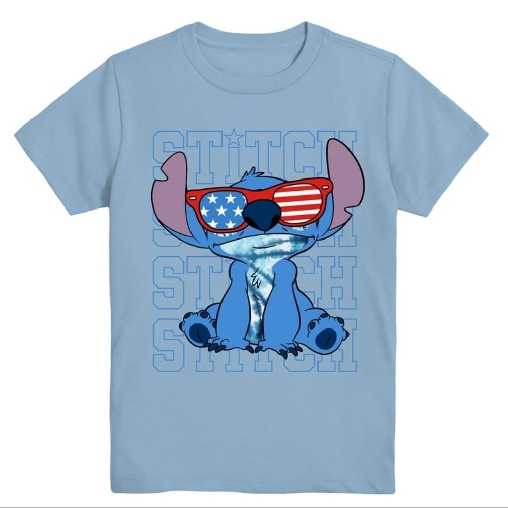 Blue Lilo And Stitch Kids T-Shirt with Character Print Size 12